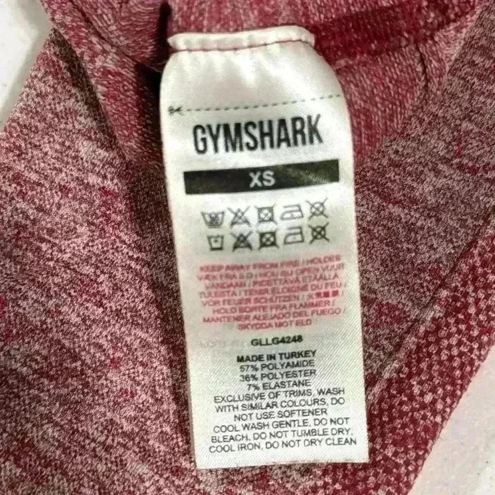 Gymshark Leggings Red Marled Compression XSmall Women’s - Picture 8 of 11
